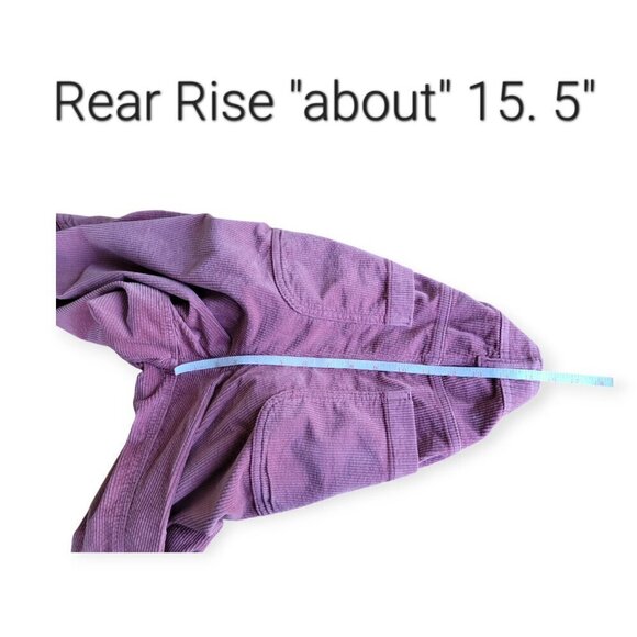 American Eagle pink super high rise baggy wide leg corduroy cargo pants size 6 - Picture 8 of 11